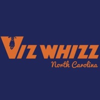 The image features a logo with the text VIZ WHIZZ in stylized font, followed by NORTH CAROLINA in smaller capital letters. The background is blue and there s a design element resembling a stylized letter W on the left side of the logo.